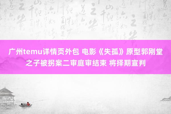 广州temu详情页外包 电影《失孤》原型郭刚堂之子被拐案二审庭审结束 将择期宣判